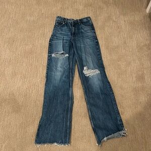 High rise ripped zara jeans
